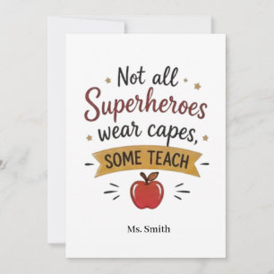 Cartão De Agradecimento Professor Super-Herói Personalizado