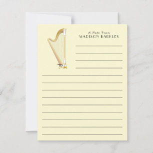 Cartão De Agradecimento Professora de Música Musical Harp