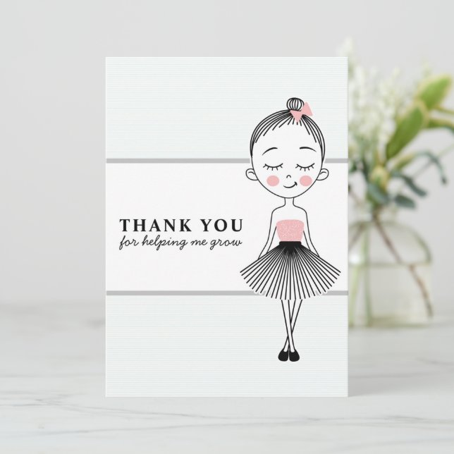 Cartão De Agradecimento Professora Querida Obrigada (Em pé/Frente)