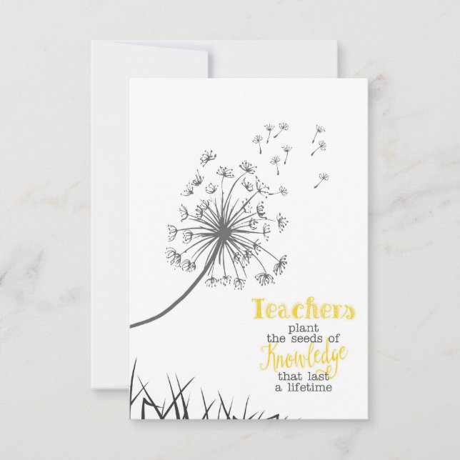 Cartão De Agradecimento Professores Plantam Sementes Do Conhecimento (Frente)
