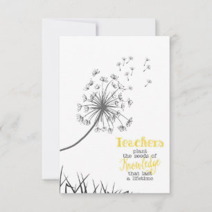 Cartão De Agradecimento Professores Plantam Sementes Do Conhecimento