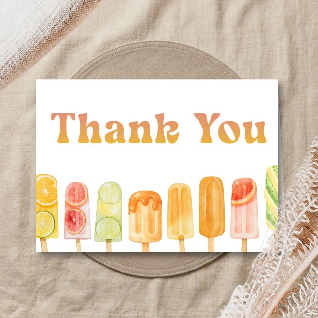 Cartão De Agradecimento Pronta para Estourar Chá de Bebê Popsicle (Popsicle Summer Baby Shower Thank You Card)