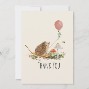 Cartão De Agradecimento Pronta para Pop Mushroom Hedgehog Balloon Girl