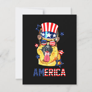 Cartão De Agradecimento Proprietário Do Cachorro german shepherd 4 De Julh