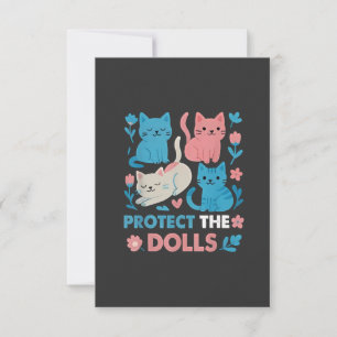 Cartão De Agradecimento Proteja os gatos LGBT Trans Igualdade entre Dolls