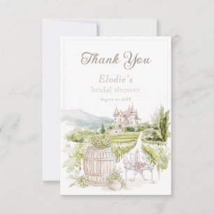 Cartão De Agradecimento Proveniência Elegante Chateau - Brida