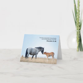 Cartão De Agradecimento Provérbios 21:31 Verso de Bíblia de Cavalo Selvage