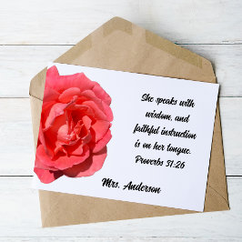 Cartão De Agradecimento Proverbs 31:26 Obrigado Mulher Cristã Sábica