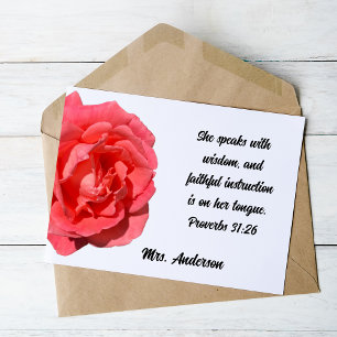 Cartão De Agradecimento Proverbs 31:26 Obrigado Mulher Cristã Sábica
