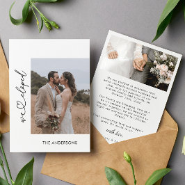Cartão De Agradecimento Publicamos 2 Fotografias de Casamento