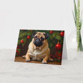 Cartão De Agradecimento Pug Holiday Card