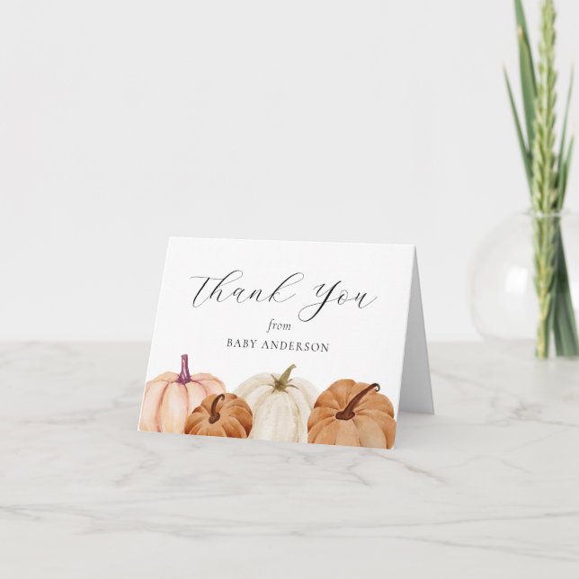 Cartão De Agradecimento Pumpkin Baby Obrigado (Frente)