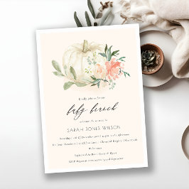 Cartão De Agradecimento Pumpkin Blush Floral Baby BrunChá Invite