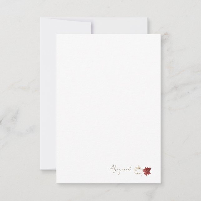 Cartão De Agradecimento Pumpkin de queda personalizado (Frente)