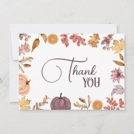 Cartão De Agradecimento Pumpkin Floral, Chá Russo, Aniversário