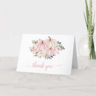 Cartão De Agradecimento Pumpkin Floral Rosa