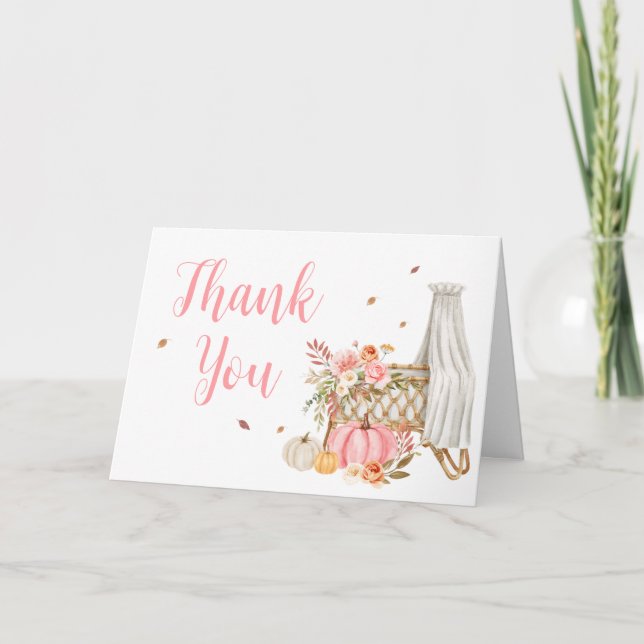 Cartão De Agradecimento Pumpkin Rosa Apaixonado (Frente)