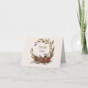 Cartão De Agradecimento Pumpkin Wreath Autumn Queda Inspirivência Bonito