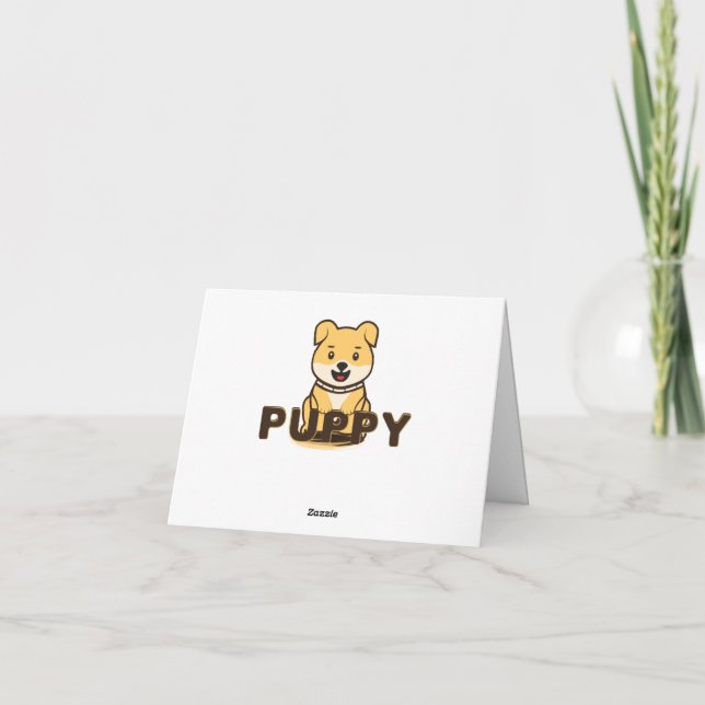 Cartão De Agradecimento Puppy (Verso)