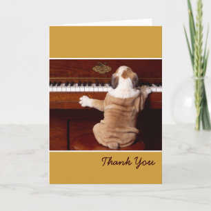 Cartão De Agradecimento Puppy Pianist Obrigado