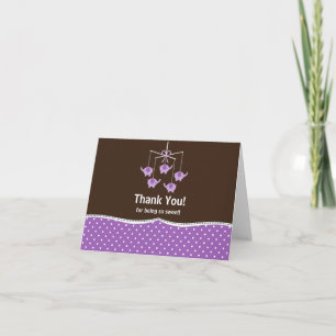 Cartão De Agradecimento Purple & Brown Mobile Thank You Note Card