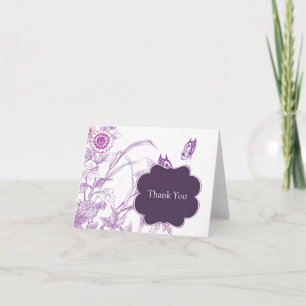 Cartão De Agradecimento Purple Butterfly Thank You Note Card