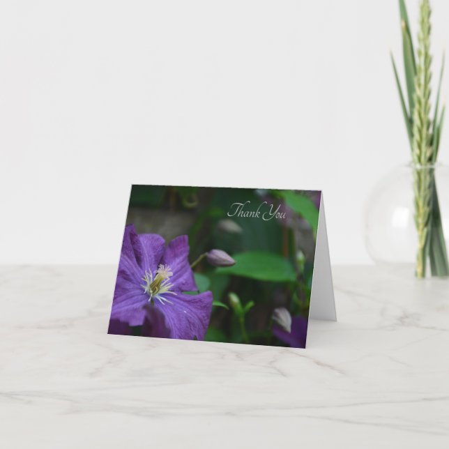Cartão De Agradecimento Purple Clematis (Frente)