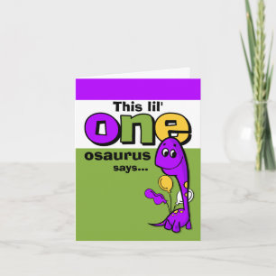 Cartão De Agradecimento Purple Dinosaur 1st Birthday Thank You