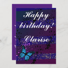 Cartão De Agradecimento Purple Ephemera vibrant color art