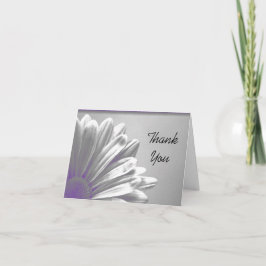 Cartão De Agradecimento Purple Floral Destaca Bridesmaid Obrigado