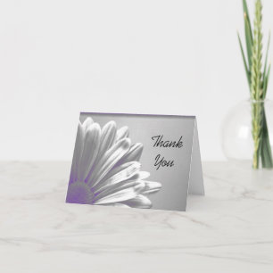 Cartão De Agradecimento Purple Floral Destaca Bridesmaid Obrigado