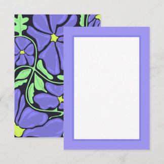 Cartão De Agradecimento Purple Floral Motif Flat Thank You Card