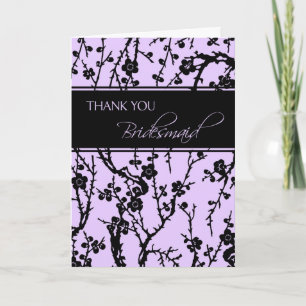 Cartão De Agradecimento Purple Floral Obrigado Bridesmaid Card