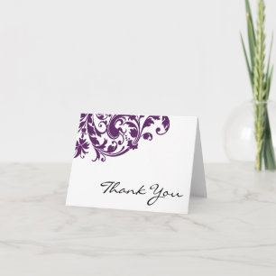 Cartão De Agradecimento Purple Flourish Swirish Obrigado
