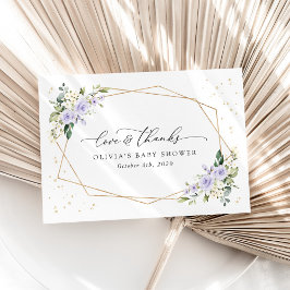 Cartão De Agradecimento Purple Flowers, White Flowers, Boho, Baby Shower