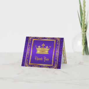 Cartão De Agradecimento Purple Gold Crown Thank You