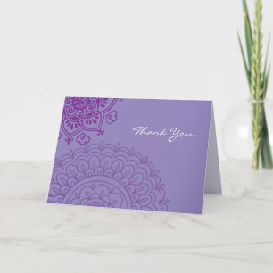 Cartão De Agradecimento Purple HEMSA HAND Bat Mitzvah Thank You Card
