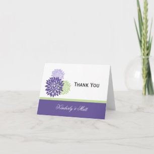 Cartão De Agradecimento Purple Lavender Pale Green Petals Thank You