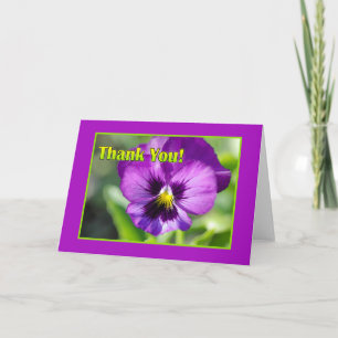 Cartão De Agradecimento Purple Pansy Thank You