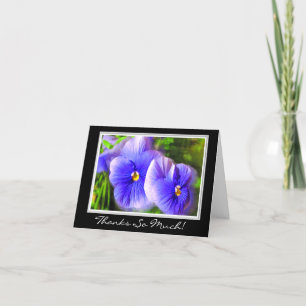 Cartão De Agradecimento Purple Pansy Thank You; Frosted Pansies Note Card