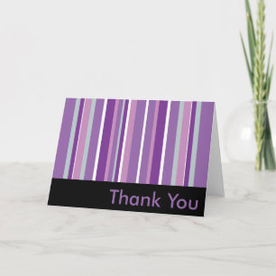 Cartão De Agradecimento Purple Striped Obrigado