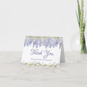 Cartão De Agradecimento Purple Watercolor Floral Personalized Thank You