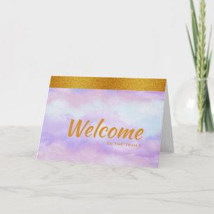 Cartão De Agradecimento Purple with Gold Badge Band Thank You Card