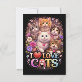 Cartão De Agradecimento Purrfect Little Hearts