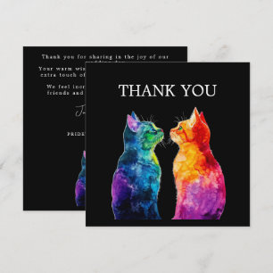 Cartão De Agradecimento 🌈 Purrfeito para Você: Amor Arco-Íris