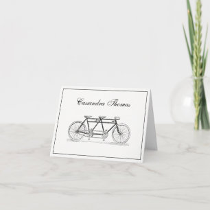 Cartão De Agradecimento Quadro de Bicicleta Antiga para Dois