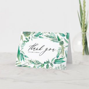 Cartão De Agradecimento Quadro de Boho Watercolor Eucalyptus e Succults