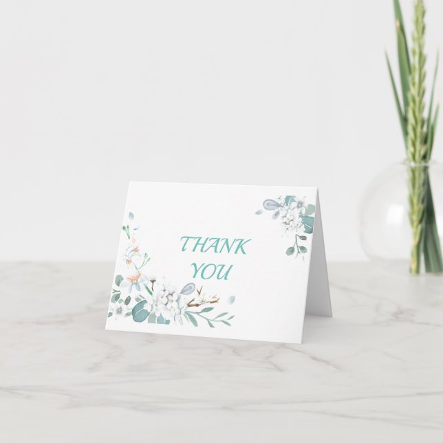 Cartão De Agradecimento Quadro de Flor Adorável Obrigado (Frente)
