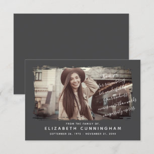 Cartão De Agradecimento Quadro de Fotografias Simples e Moderno Memorial