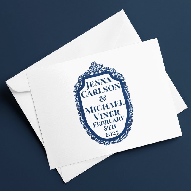 Cartão De Agradecimento Quadro de Imagens do Edwardian Azul (Criador carregado)